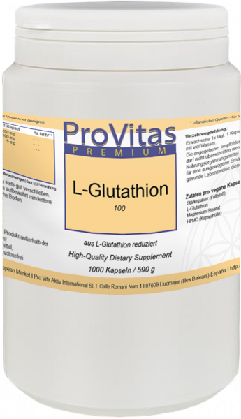 L Glutathion reduziert à 100mg 1000 vegane Kapseln